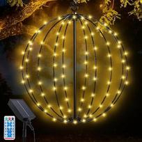 Saulės pasakų žibintai Lauko 120 LED pasakų žibintų rutuliai, 30 cm skersmens LED dekoratyvinis rutulys, vandeniui atsparūs saulės pasakų žibintų rutuliai, sulankstomi rutuliniai žibintai sodui, Kalėdoms, balkonui, vestuvėms