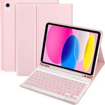 TQQ dėklas su klaviatūra, skirtas "iPad A16 11 Generation 2025/10 Generation 2022" (11/10,9 colio), nuimamas belaidės "Bluetooth" klaviatūros apsauginis dėklas, skirtas "iPad" 11/10 kartai, QWERTZ vokiškas išdėstymas