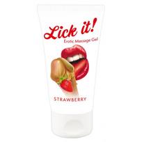 Masažo gelis - lubrikantas Lick It! Strawberry (50 ml)