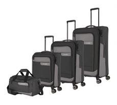 TRAVELITE VIA lagaminų komplektas pilkai juodas L/M/S + BAG