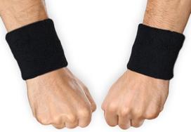 Lauko teniso prekės, Tvirtas galvos apdangalų riešų juostos - Minkštos medvilnės sportinės juostos, skirtos fitnesui | Absorbentas vyrams ir moterims, juodas