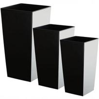 3x vazono rinkinys Vazono įdėklas gėlių stovas aukštas sodas juodas 57cm