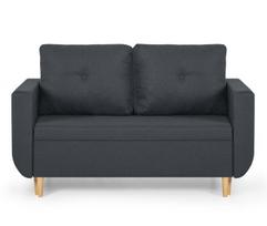 Dviejų vietų miegamoji sofa DORO 120x190 cm pilkos spalvos gobelenas, modernus dizainas