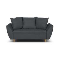Dviejų vietų sofa-lova ALI pilka modernus dizainas miego funkcija patalynės dėžė
