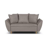 Dviejų vietų sofa-lova ALI, smėlio spalvos, modernaus dizaino su miegojimo funkcija
