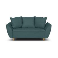 Dviejų vietų sofa–lova ALI, turkio spalvos, kompaktiško dydžio, su miegojimo funkcija