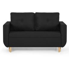 Dvivietė sofa-lova DORO, grafito spalvos audinys, kompaktiškas modernus dizainas