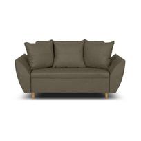 Dvivietė sofa-lova „Ali“ rudos spalvos, modernaus dizaino, su audiniu