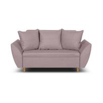 Miegamoji sofa ALI, 2 vietų, rožinė, modernus audinio apmušalas, 120x190 cm