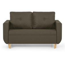 Sofa-lova DORO, 2 vietų, šviesiai ruda, kompaktiškas dizainas + miego funkcija + patalynės dėžė