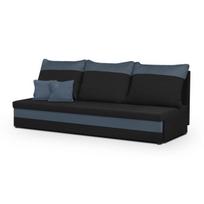 Sofa-lova GUSTAV, 3 vietų, 140x190 cm miegamoji dalis, mėlynas audinys, modernaus stiliaus