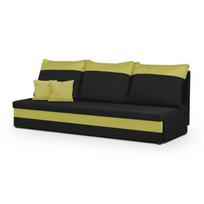 Sofa-lova Gustav 3-vietė Juoda/Žalia su miego funkcija ir patalynės dėže