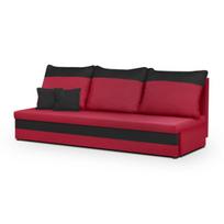 Sofa-lova Gustav 3-vietė Raudona/Juoda su miegojimo funkcija, patalynės dėže, modernaus dizaino