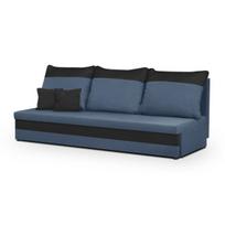 Sofa-lova „Gustav“ 3-vietė, tamsiai mėlyna/juoda, modernus dizainas, su miegojimo funkcija