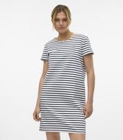 Vero Moda moteriška suknelė 10304718*02, baltas/tamsiai mėlyna