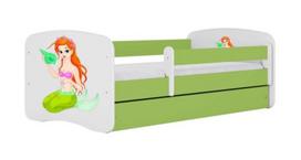Vaikiška lova be čiužinio, su stalčiumi Kocot Kids BabyDreams Green mermaid, 180x80 cm, žalia
