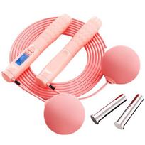 Jumping ropes,Cordless Jump Rope with Counter, Weighted Jump Ropes for Fitness Exercise for Women Men Kids.,pink-big ball