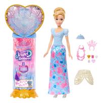 Madinga lėlė Disney princesė „Jewel Reveal“ Pelenė, 8 staigmenos, širdies formos brangakmenio dėžutė