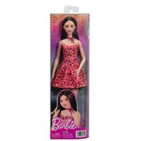 Mados lėlė Barbie Fashionistas JJN59 rožinis leopardinis suknelės modelis su juodais plaukais