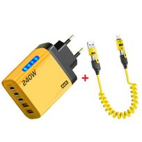 PD 240W Greito įkrovimo įkroviklis Quick Charge 3.0 Telefono įkroviklio adapteris C tipo Greito įkrovimo sienelės adapteris