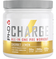 PhD Charge All-In-One Pre-Workout, Sherbet Lemon, 300 g
