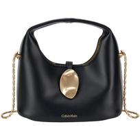 Calvin Klein Commuter Style Compact Handheld Shoulder Tote Bag Small Women handbags Space-Black 4K3177GUB1 Basic Set (Bag)
