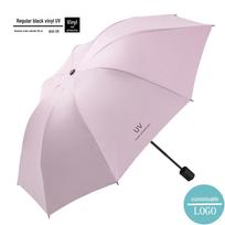 Apsauginis nuo UV spindulių juodas sulankstomas skėtis nuo saulės - Antiultravioletinis moteriškas skėtis nuo saulės su individualiu logotipu