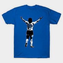 Men Black Print T-shirt Maradona D10S No-Cut Transfer Paper Print Cotton Tshirt 4XL karališkos mėlynos spalvos
