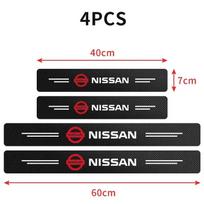 4 vnt./rinkinys Anglies Pluošto Automobilio Durų Slenksčio Apsaugos Lipdukai Su Logotipu Nissan X-trail Qashqai Note Juke Sentra Patrol Navara