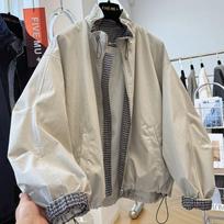 2025 Korean Style Early Autumn Winter Women's Casual Short Workwear Windbreaker Jacket S (90-110 jin) šviesios chaki spalvos