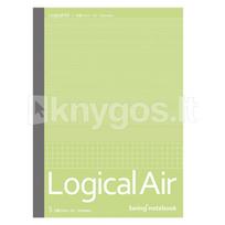 Lengva užrašų knygelė „Logical Air“ A5, langeliais 5 mm, žalia
