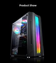 EVESKY ATX žaidimų korpusas su permatomu šoniniu skydeliu per visą ilgį ir RGB vandens aušinimu