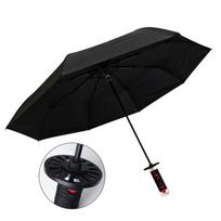 Anime Demon Slayer Katana Umbrella UV Blocking Black Parasol Knife Real Japanese Katana Sword Samurai Sabre Umbrella Parasol IRON&8K