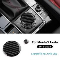Tikras minkštas anglies pluošto lipdukas Mazda 3 Axela 2019-2025/CX-30 2020-2025/CX-50 2025-2025 automobiliui, centrinės konsolės rankenėlės apdaila For Mazda 3 2019-25