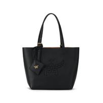 MCM Himmel laurų lapų logotipas įspaustas raštas odinė rankinė moteriškos rankinės Juoda MWPESAC04BK001 Basic Set (Bag+Dust Bag)