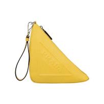 Prada trikampė nuimama rankenėlė užtrauktukas odinė delninė vyriška delninė Saulės geltonumo 2NE054_2FAD_F0377 Basic Set (Bag)