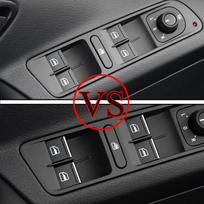 7 vnt. Automobilio lango pakėlimo mygtuko blizgučių lipdukas Volkswagen VW Tiguan Passat Skoda Karoq chromo aksesuarams sidabras