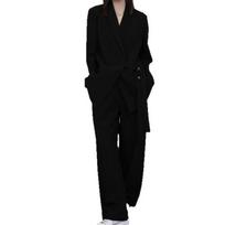 Plus Size Women's Autumn Loose Wide-Leg Pants Two-Piece Casual Set L (recommended 100-120 jin)
