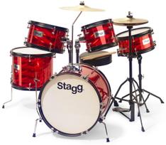 5 dalių vaikiškų būgnų komplektas Stagg TIM JR 5/16B RD