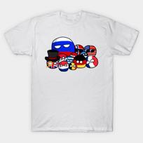 Men Black Print T-shirt Countryballs No-Cut Transfer Paper Print Cotton Tshirt S balta