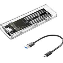 M.2 NGFF SATA Type C USB 3.1 Hard Disk Case External SSD Adapter Transparent External SSD Case 10Gbps for 2230 2242 2260 2280 juoda