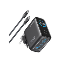 Anker Charger (100W, 3 Ports, Smart Display) with USB-C Cable
