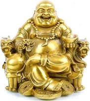 "Fengshui" besijuokiantis Buda, skirtas sėkmei ir gerovei Turto dievo statulėlė Žalvario budistų statulos ir skulptūros Namų dekoras Sveikiname dovanas (X dydžio)