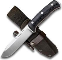 "Joker Bushcraft Nomad CM125-F" 5 colių geležtė Juoda Micarta drobės rankena Kydex apvalkalas su ugnies užkūrimo įrankiu žvejybai, medžioklei, stovyklavimui ir žygiams