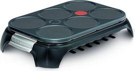 "Tefal Crep Party" nerūdijančiojo plieno ir dizaino PY558813 - blyninė ir nepridegančia danga iš nerūdijančiojo plieno, kurioje telpa 6 blyneliai, blyneliai arba blyneliai