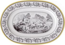 "Villeroy & Boch Audun Ferme" serviravimo lėkštė, 34 cm, aukščiausios kokybės porcelianas, balta/pilka/geltona