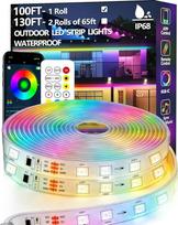 30 m RGB + IC LED juosta, lauko IP68 atspari vandeniui, valdymas naudojant programėlę / nuotolinį valdymą, "Bluetooth" muzikos sinchronizavimo virvės šviesa balkonams, terasoms, stogams, sodams, baseinams