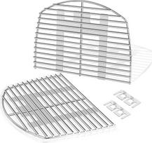 7645 kepimo grotelės, skirtos "Weber" Q200 Q220 Q260 Q2000 Q2200 Q2400 dujinėms kepsninėms, 54,6 x 38,8 cm Nerūdijančio plieno grilio plokštės priedai, skirti "Weber" 7645 7583 65811 69935, 4 vnt.