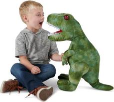 Kalbantis dinozauras T-Rex, 18 colių pliušinis žaislas dinozauras su garso efektais, minkštas dinozaurų pliušinis žaislas