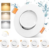 LED įleidžiamas prožektorius 230 V Dimmable 68-80 mm 4,9 W IP44 itin plokšti LED prožektoriai 3000 K / 4000 K / 6000 K lubų prožektorius vonios kambariui gyvenamajam kambariui 45° pasukamas įleidžiamas apšvietimas virtuvės prožektoriai lubų šviestuvai 6 v